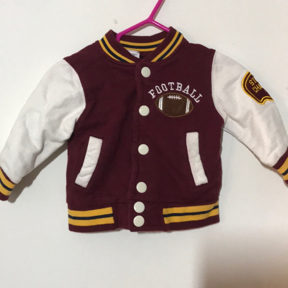 Varsity football baby jacket